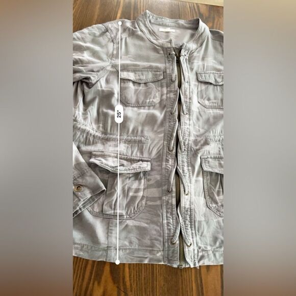 Maurice’s Gray Camo Cinch Waist Jacket‎ - Size Large full zip rayon - Picture 12 of 15